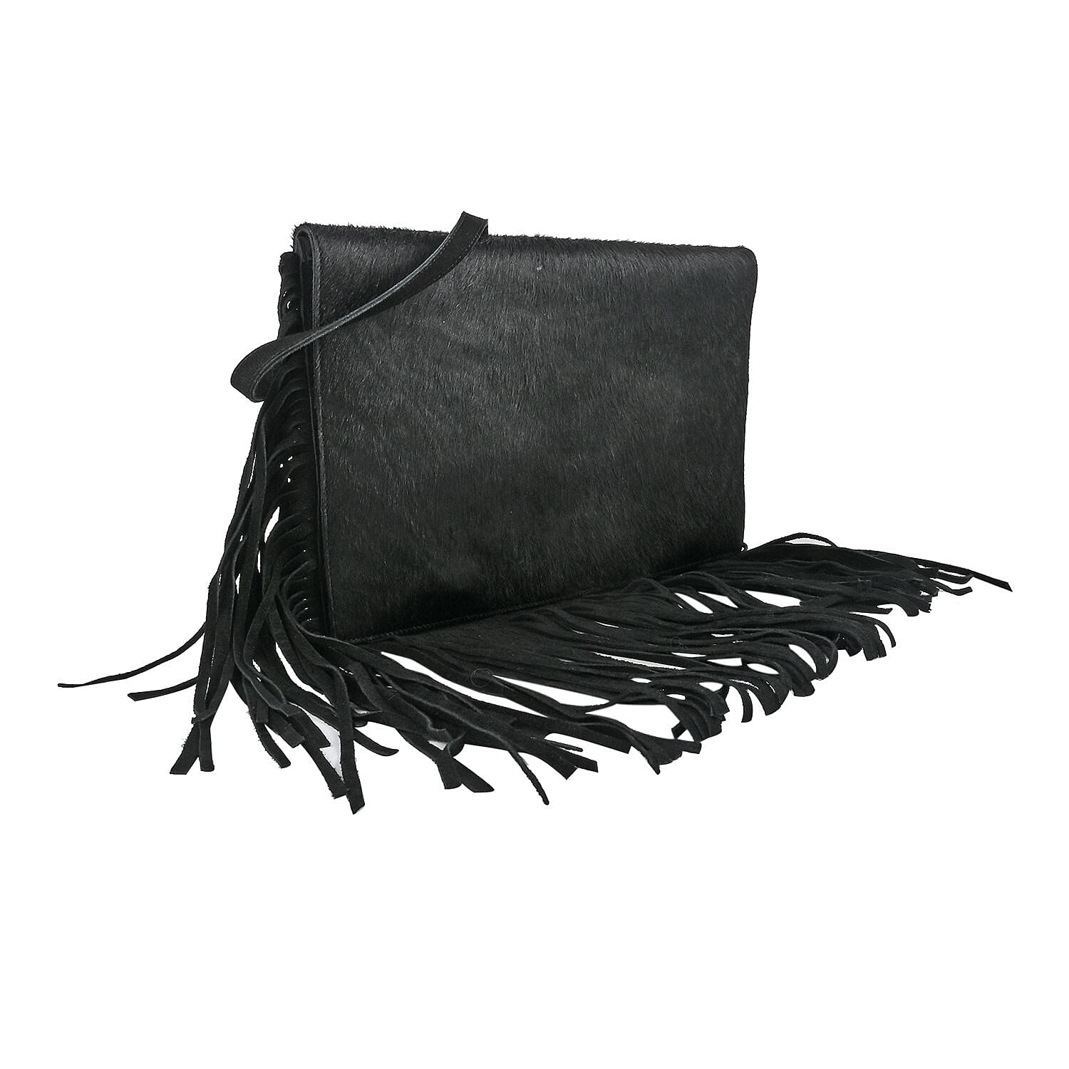 Bajalia Yamini Calf Hair Fringe Shoulder Bag