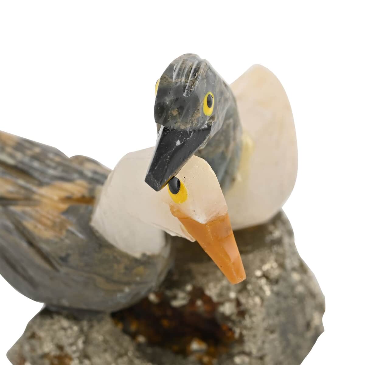 Multi Gemstone Carved Small Duck Couple Approx. 185ctw image number 4