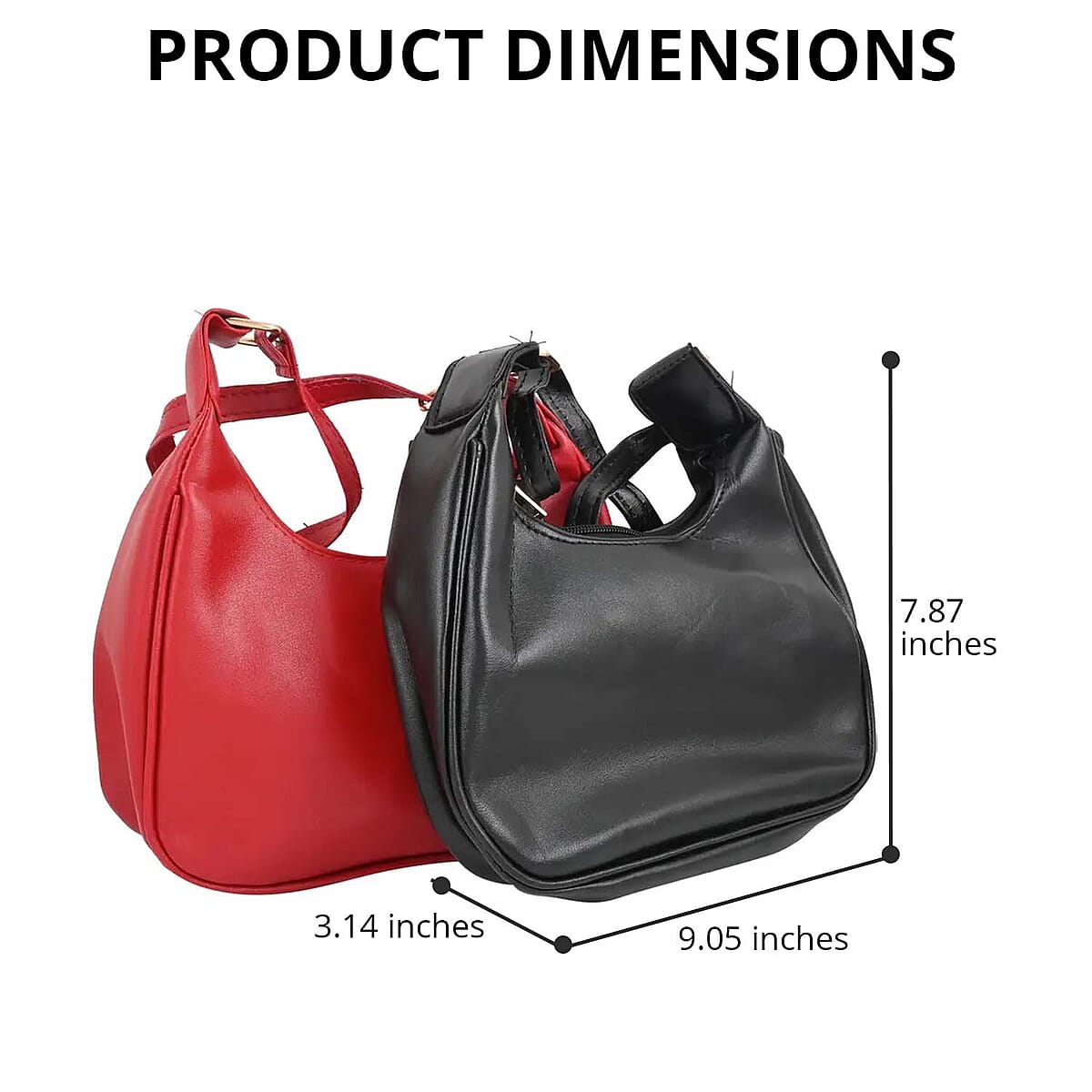 Black and Red Faux Leather Set of 2 Shoulder Bag image number 3