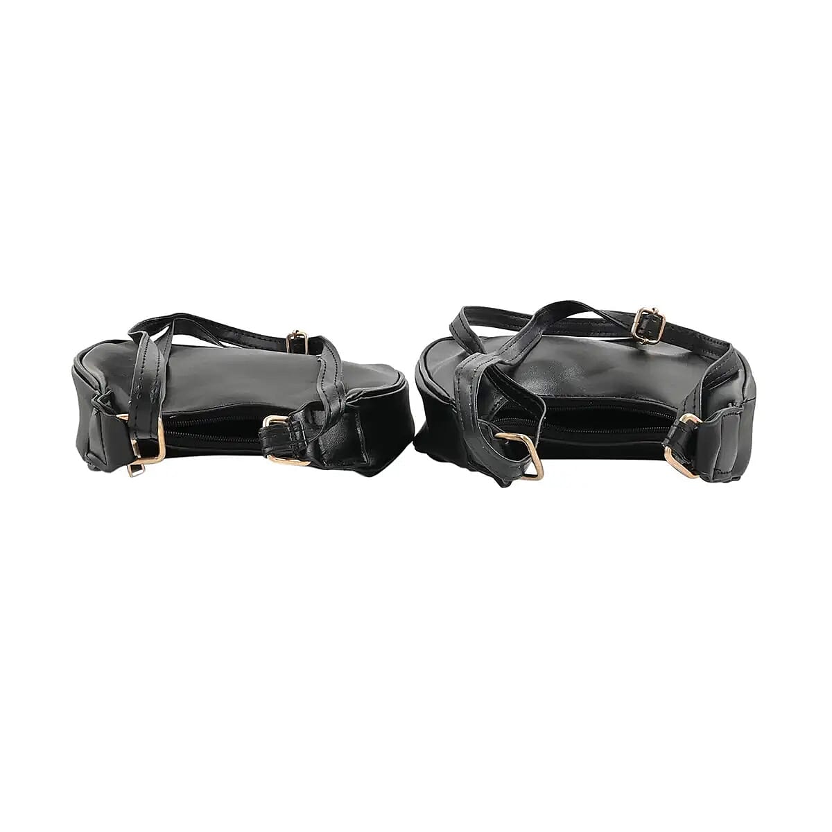 Black Faux Leather Set of 2 Shoulder Bag (9.05x7.87x3.14)
