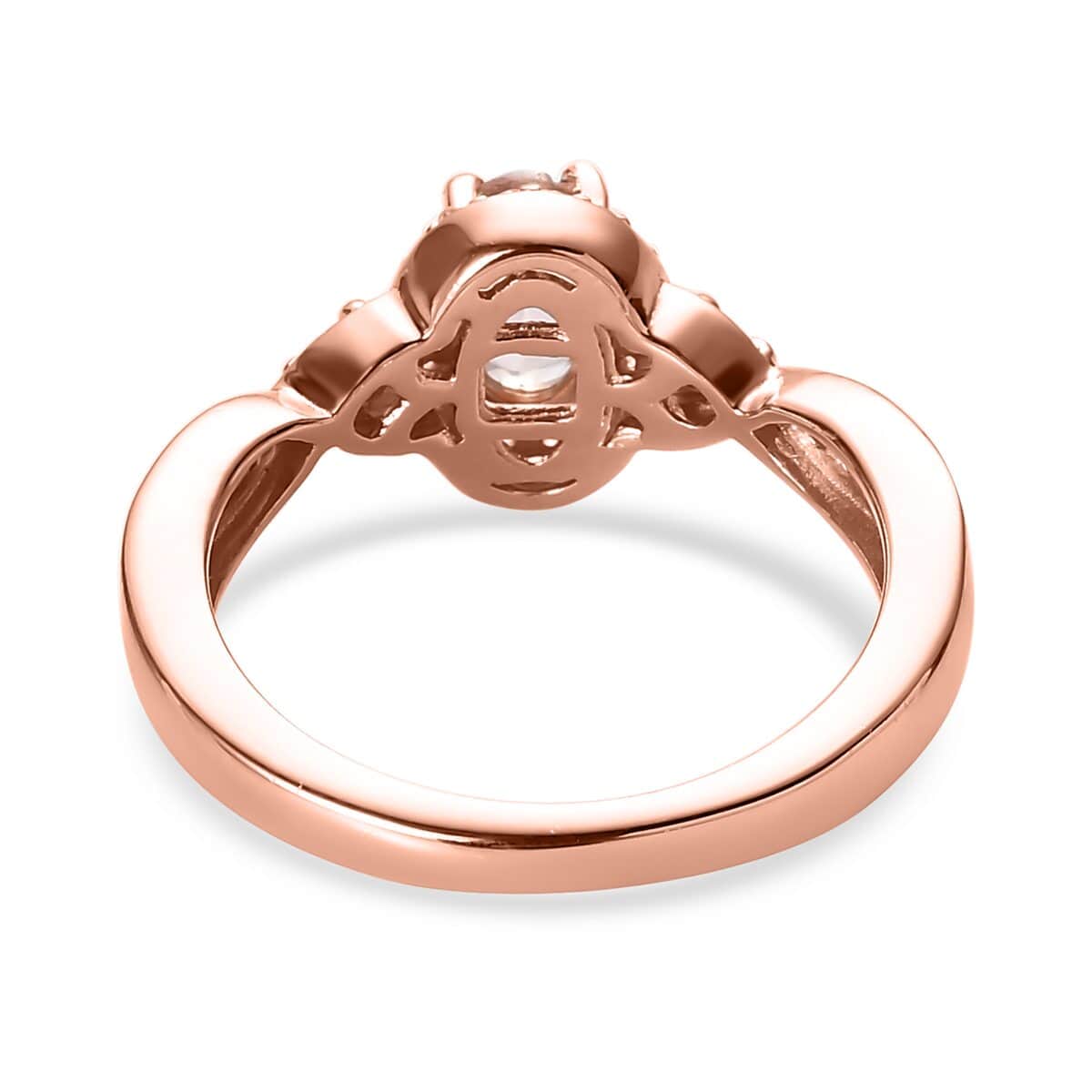 Marropino Morganite and Multi Gemstone Halo Ring in Vermeil Rose Gold Over Sterling Silver 0.85 ctw image number 4