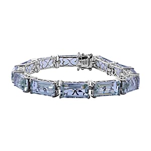 Montezuma Prasiolite 51.00 ctw Bracelet in Platinum Over Sterling Silver (7.50 In)