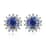 Peacock Tanzanite and White Zircon Floral Stud Earrings in Platinum Over Sterling Silver 1.50 ctw