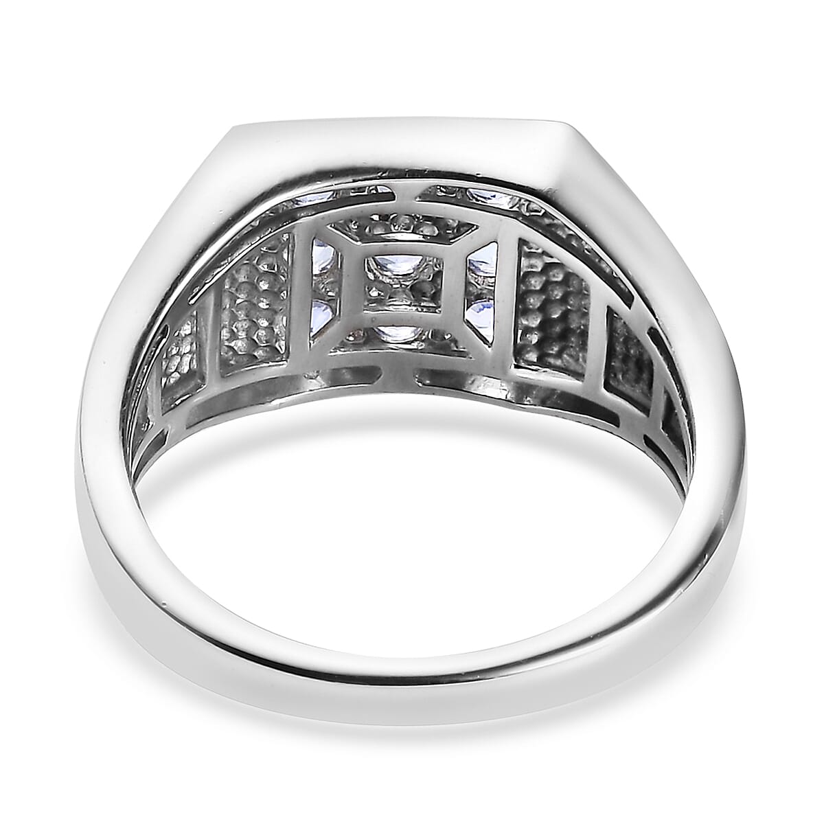 Tanzanite Men's Ring in Platinum Over Sterling Silver (Size 10.0) 1.10 ctw