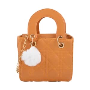 Tan Faux Leather Tote Bag with Chain Strap