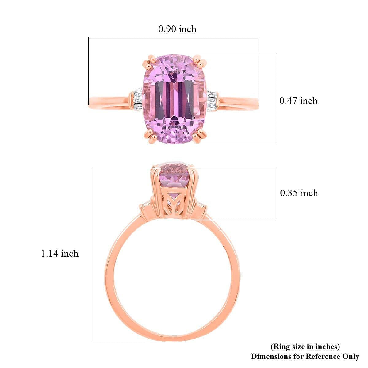 Iliana 18K Rose Gold AAAA Patroke Kunzite and G-H SI Diamond Ring (Size 9.0) 6.80 ctw image number 5