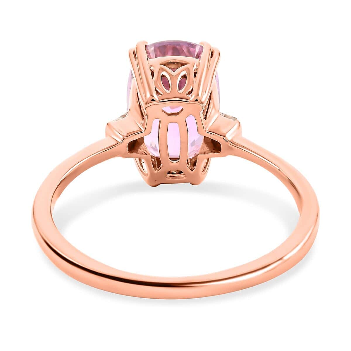 Iliana 18K Rose Gold AAAA Patroke Kunzite and G-H SI Diamond Ring (Size 8.0) 6.80 ctw image number 4