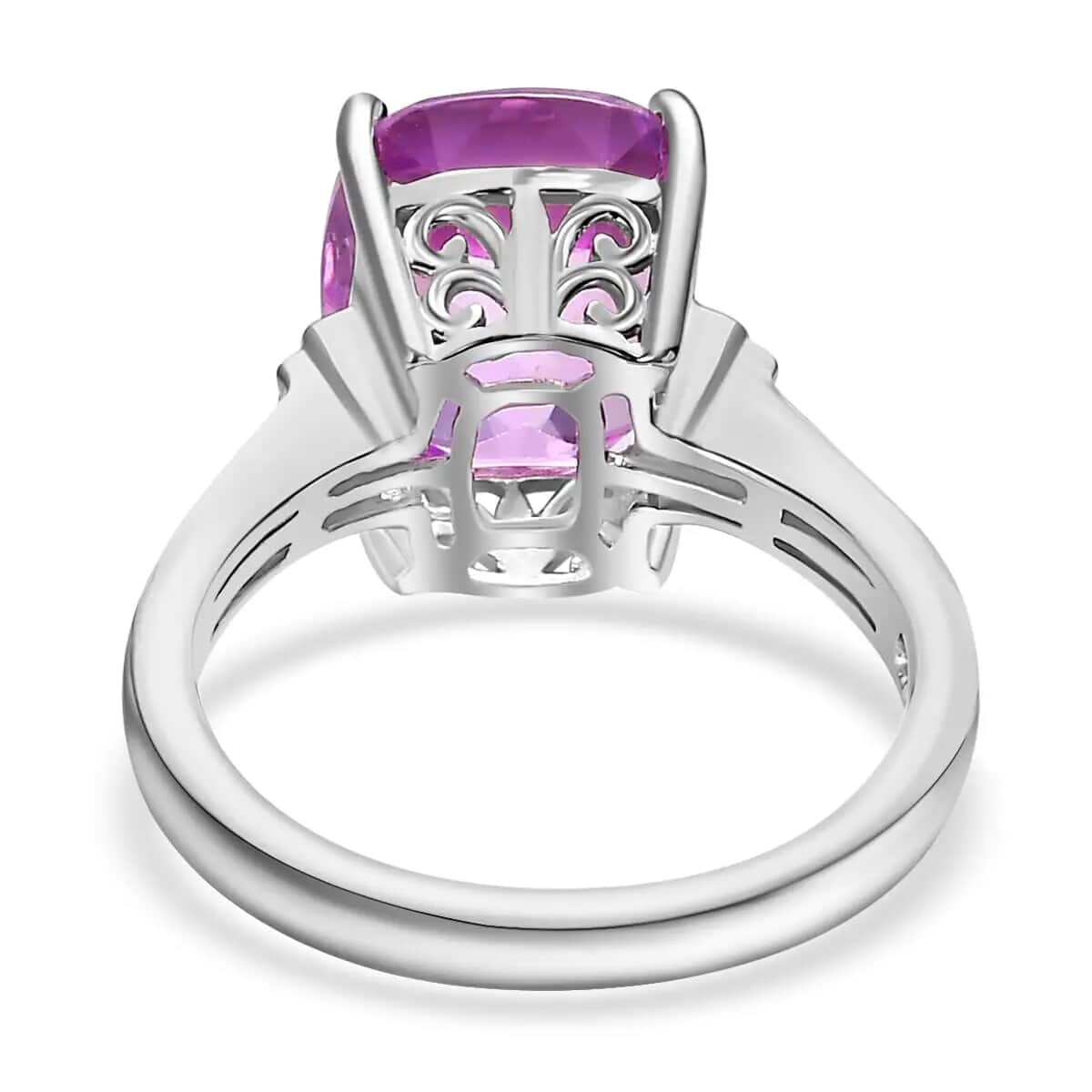 Rhapsody 950 Platinum AAAA Patroke Kunzite and E-F VS Diamond Ring 6 Grams 6.90 ctw image number 4