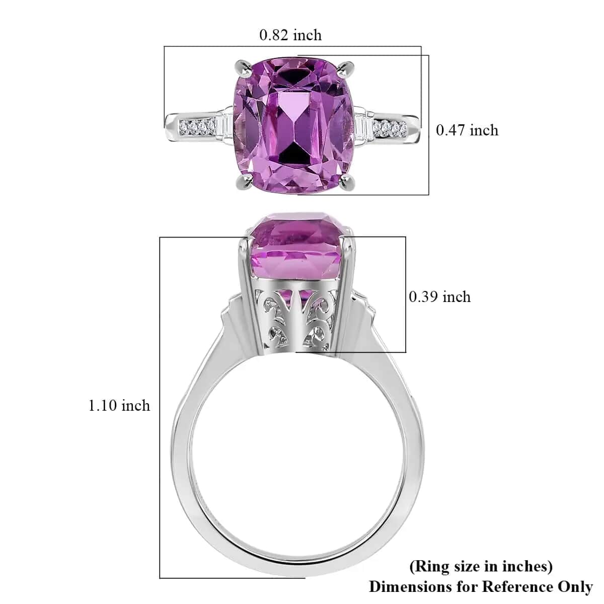 Rhapsody 950 Platinum AAAA Patroke Kunzite and E-F VS Diamond Ring 6 Grams 6.90 ctw image number 5