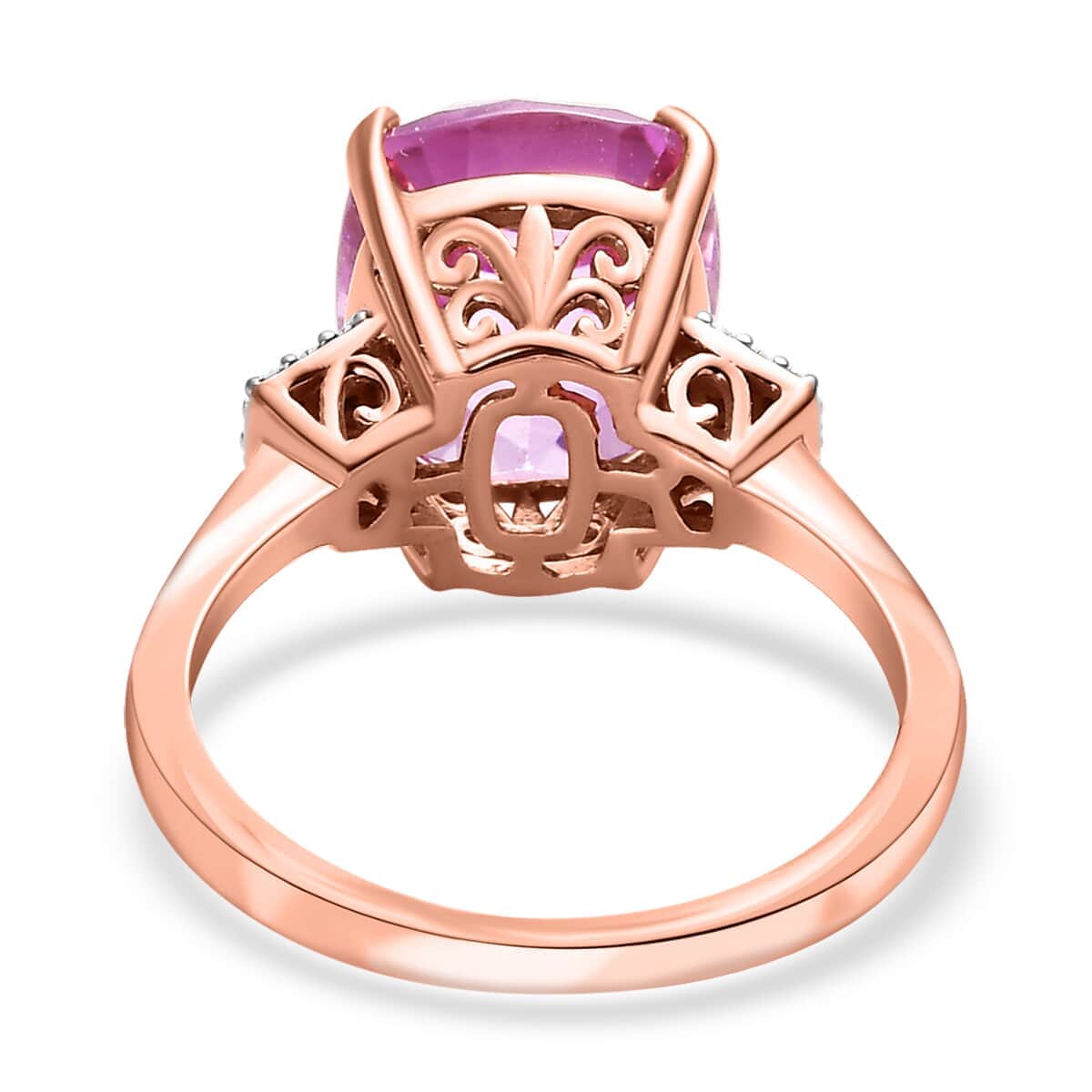 Iliana 18K Rose Gold AAAA Patroke Kunzite and G-H SI Diamond Ring (Size 8.0) 4.20 Grams 7.70 ctw image number 4