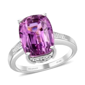 Rhapsody 950 Platinum AAAA Patroke Kunzite and E-F VS Diamond Ring 6.80 Grams 6.85 ctw