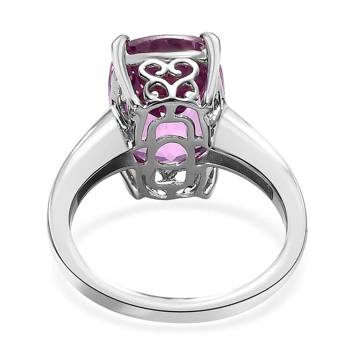 Rhapsody 950 Platinum AAAA Patroke Kunzite and E-F VS Diamond Ring 6.80 Grams 6.85 ctw image number 4