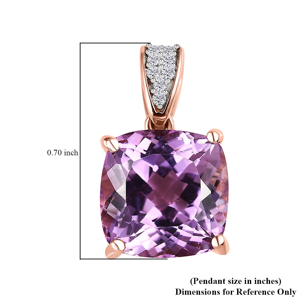 Iliana 18K Rose Gold AAAA Patroke Kunzite and G-H SI Diamond Pendant 6.75 ctw image number 5