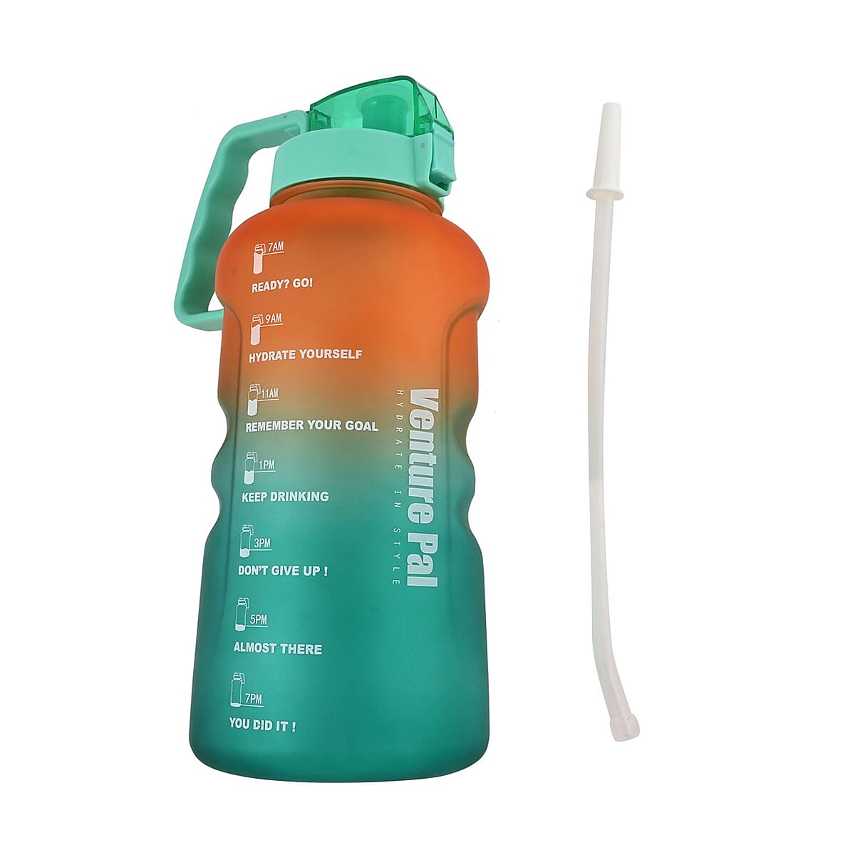 Venture Pal 1 Gallon Motivational Water Bottle -Orange & Green Gradient image number 2