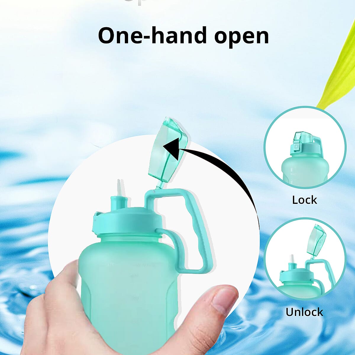 Venture Pal 1 Gallon Motivational Water Bottle -Frosted Mint Green image number 2