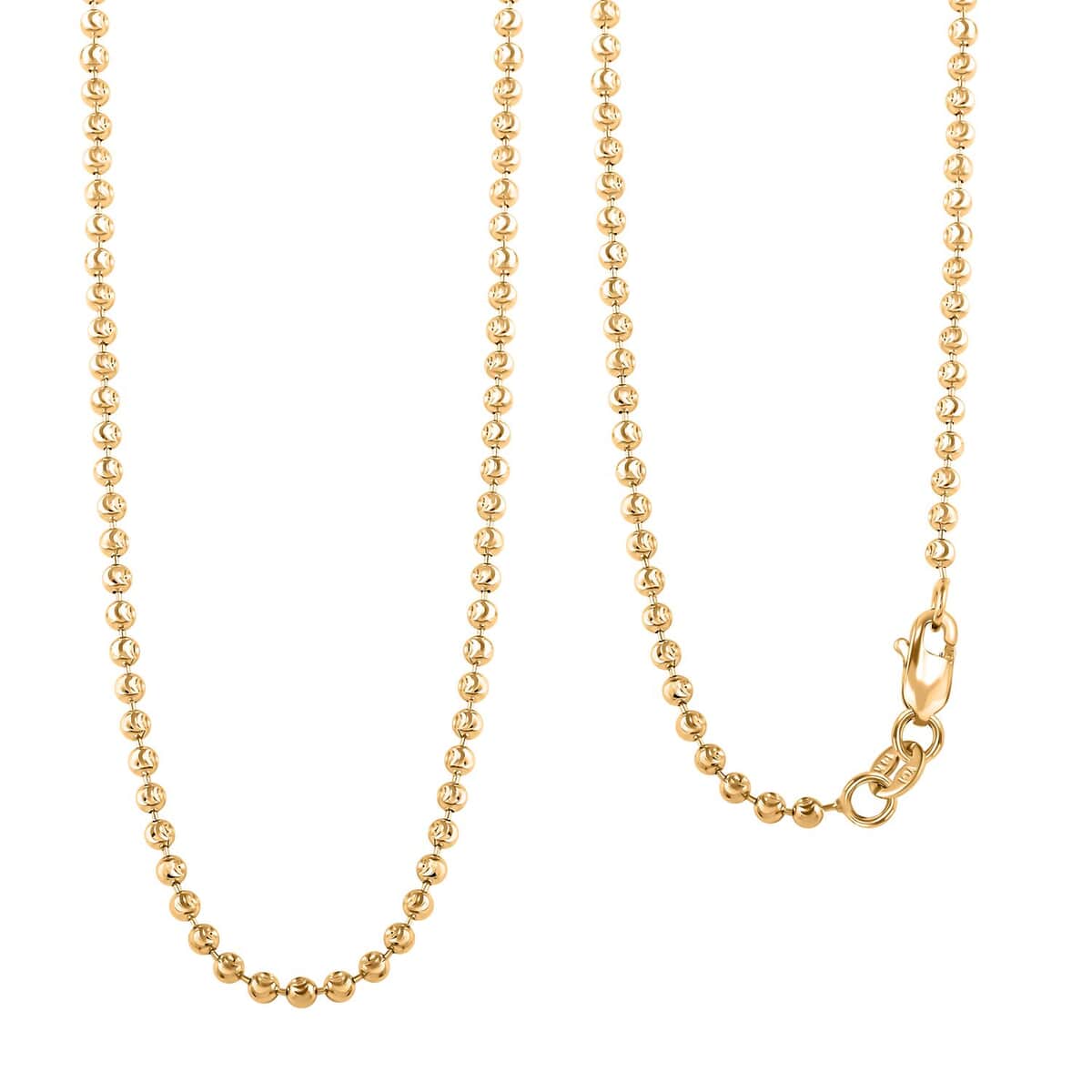 14K Yellow Gold 2mm Moon Chain Necklace (18 Inches) (5.70 g) image number 0