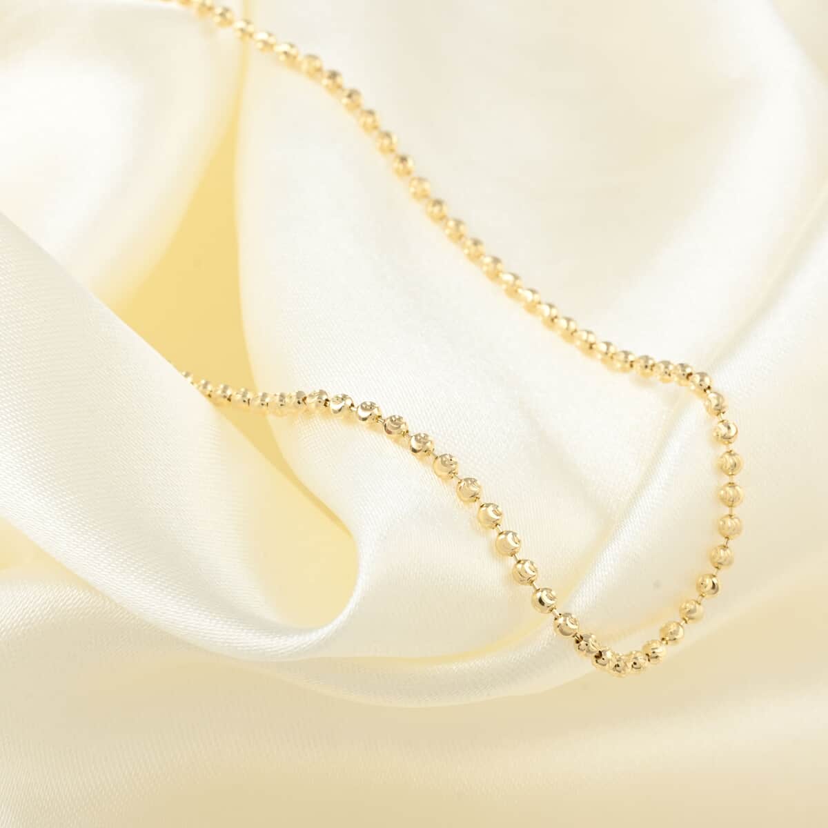 14K Yellow Gold 2mm Moon Chain Necklace (18 Inches) (5.70 g) image number 1