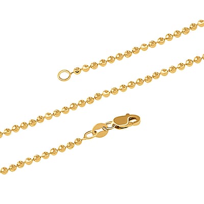 14K Yellow Gold 2mm Moon Chain Necklace 18 Inches 5.70 Grams