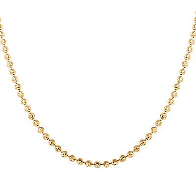 14K Yellow Gold 2mm Moon Chain Necklace 18 Inches 5.70 Grams