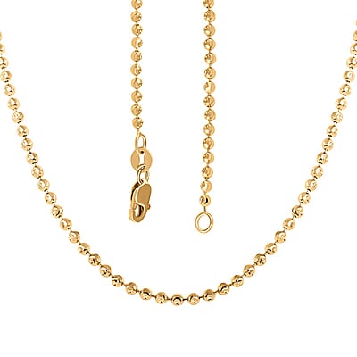 14K Yellow Gold 2mm Moon Chain Necklace 18 Inches 5.70 Grams