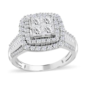 NY Closeout 10K White Gold Diamond Ring (Size 9.0) 5.70 Grams 1.75 ctw