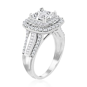 NY Closeout 10K White Gold Diamond Ring (Size 9.0) 5.70 Grams 1.75 ctw
