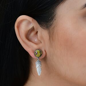 Artisan Crafted Tasmanian Stichtite Dangle Earrings in Sterling Silver 6.30 ctw