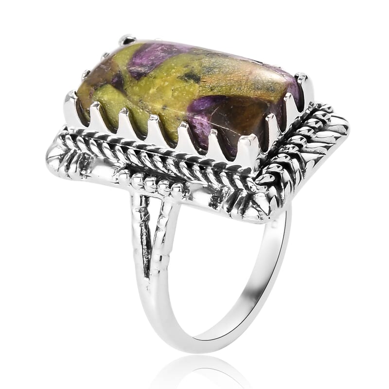 Artisan Crafted Tasmanian Stichtite Ring in Sterling Silver (Size 10.0) 5.70 ctw