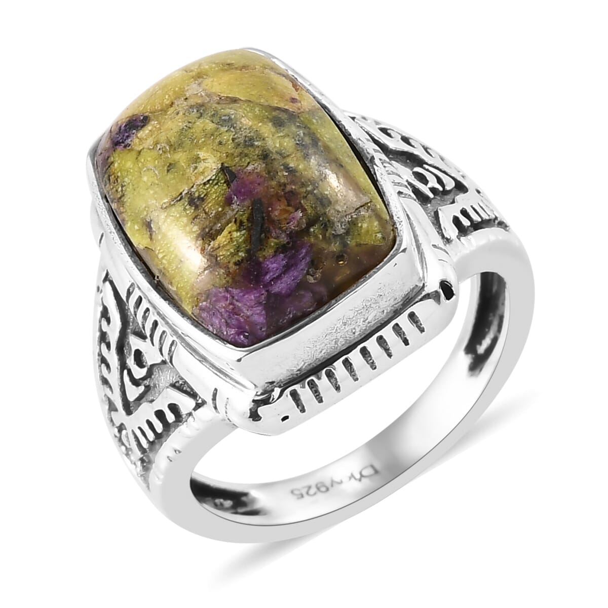 Artisan Crafted Tasmanian Stichtite Ring in Sterling Silver (Size 8.0) 6.10 ctw image number 0