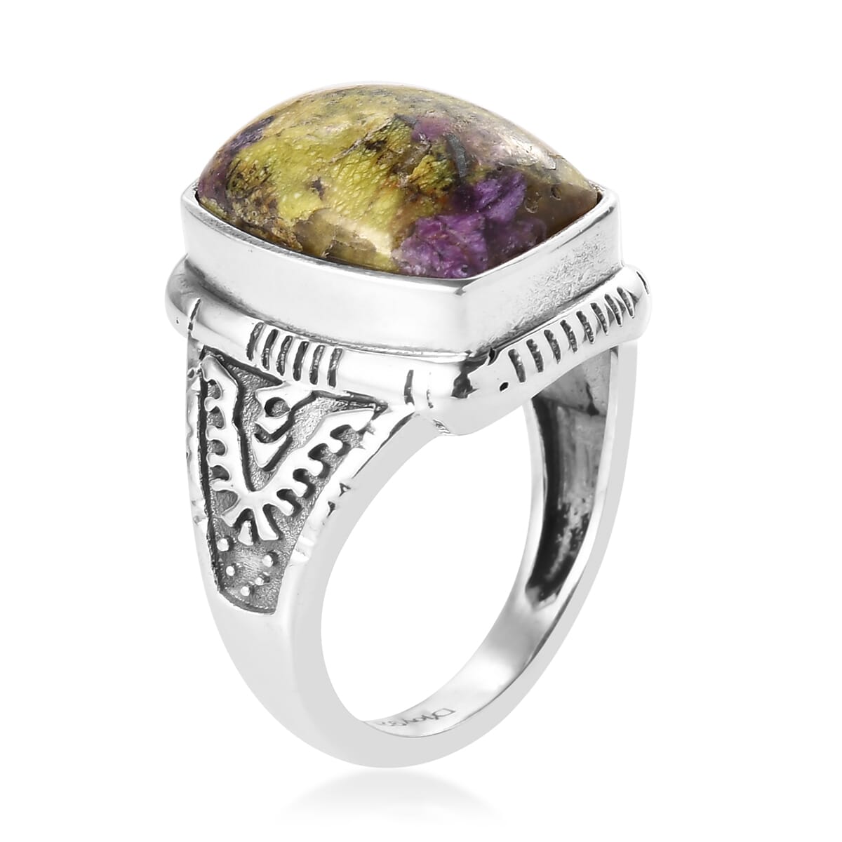 Artisan Crafted Tasmanian Stichtite Ring in Sterling Silver (Size 8.0) 6.10 ctw image number 3