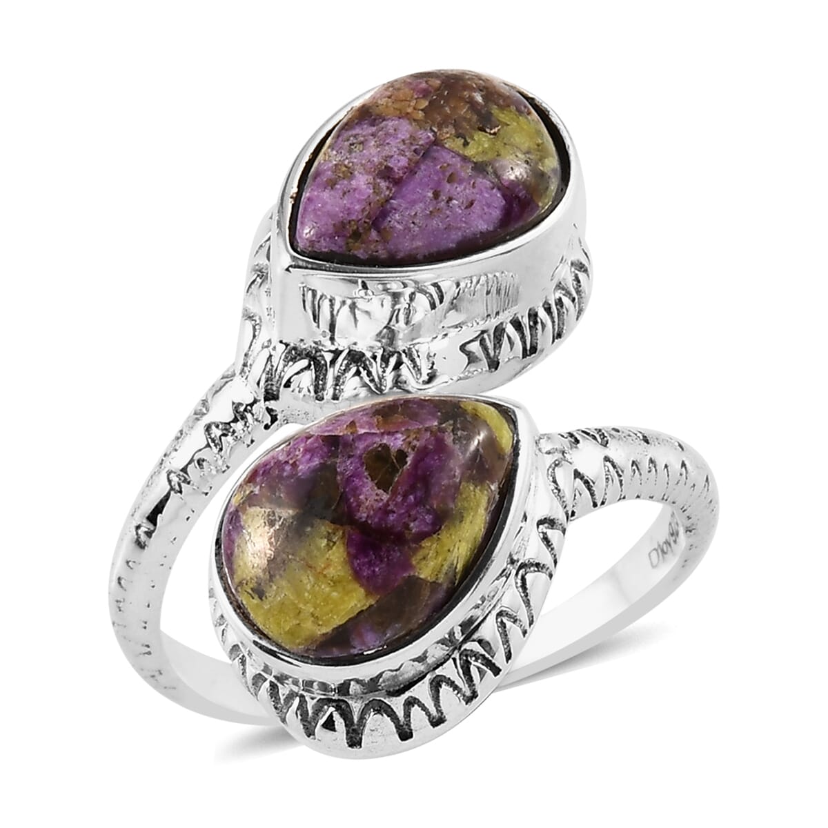 Artisan Crafted Tasmanian Stichtite Bypass Ring in Sterling Silver (Size 6.0) 3.60 ctw image number 0