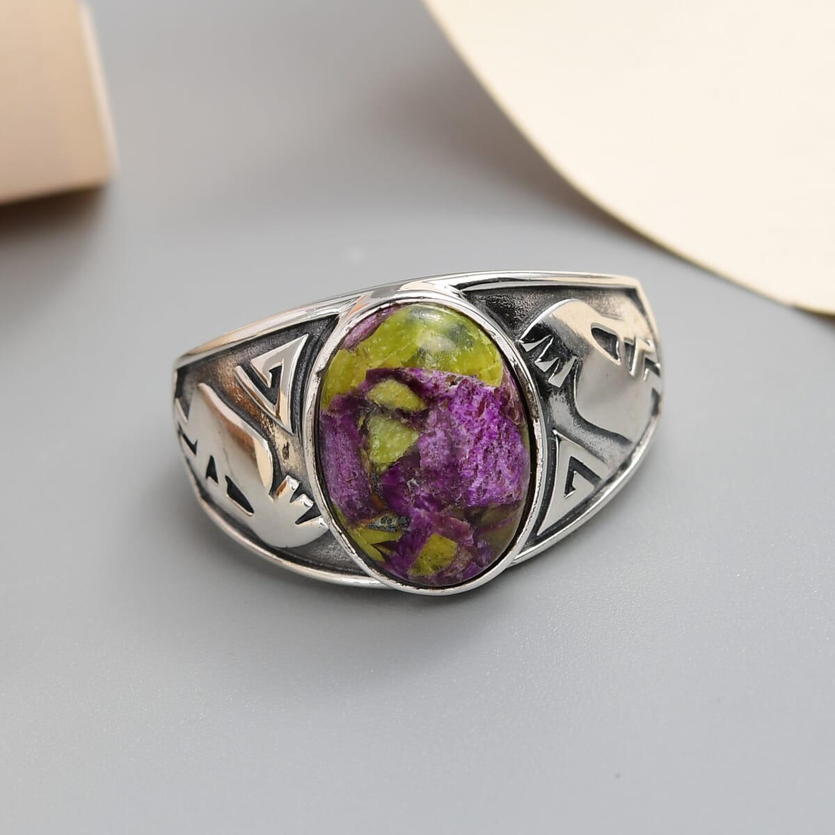 Tasmanian Stichtite Ring in Sterling Silver 4.90 ctw image number 1