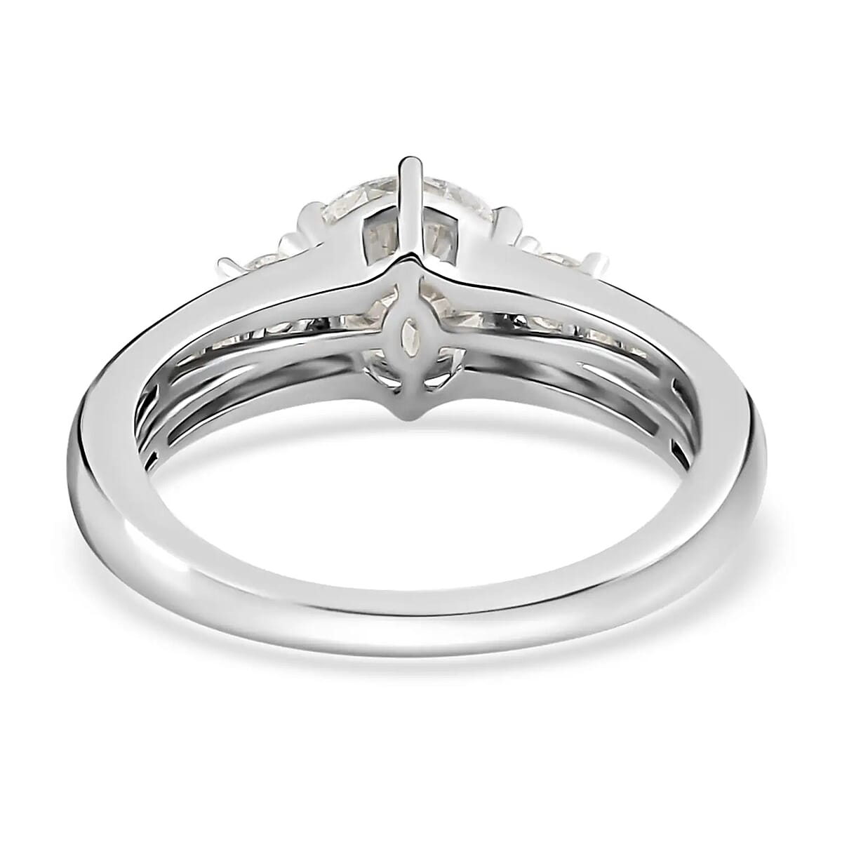 Moissanite Ring, Platinum Over Sterling Silver Ring, Ring For Women 1.75 ctw (Size 7.0) image number 5