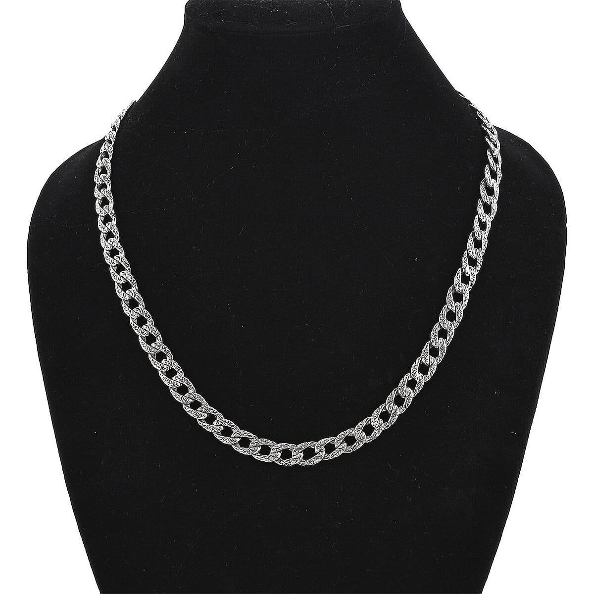 Bali Legacy Sterling Silver Filigree Texture Curb Necklace 18-20 Inches 34 Grams image number 2