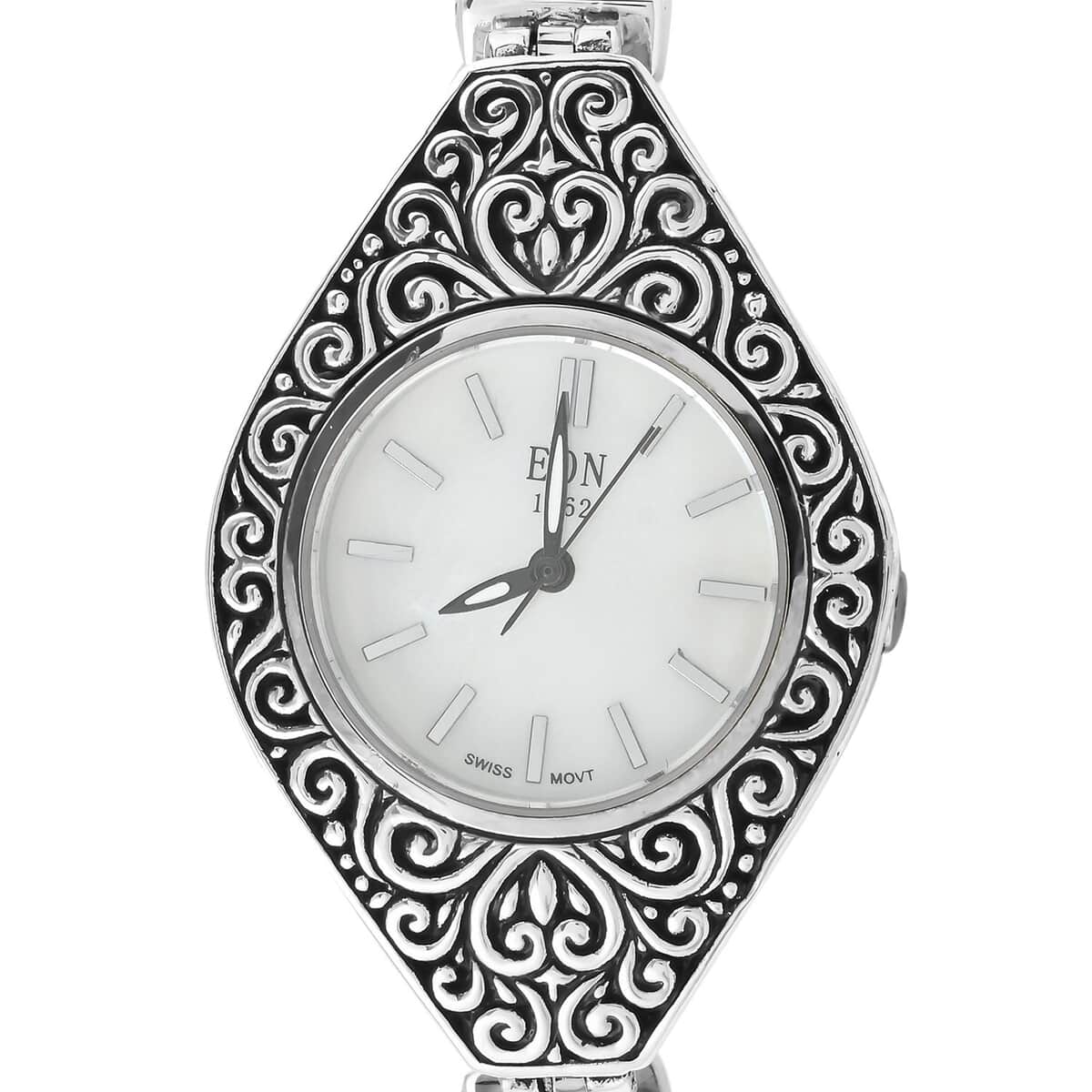 Mother’s Day Gift Bali Legacy EON 1962 Swiss Movement Sterling Silver 3 Layer Bracelet Watch (7.50 in) , Designer Bracelet Watch , Analog Luxury Wristwatch image number 2