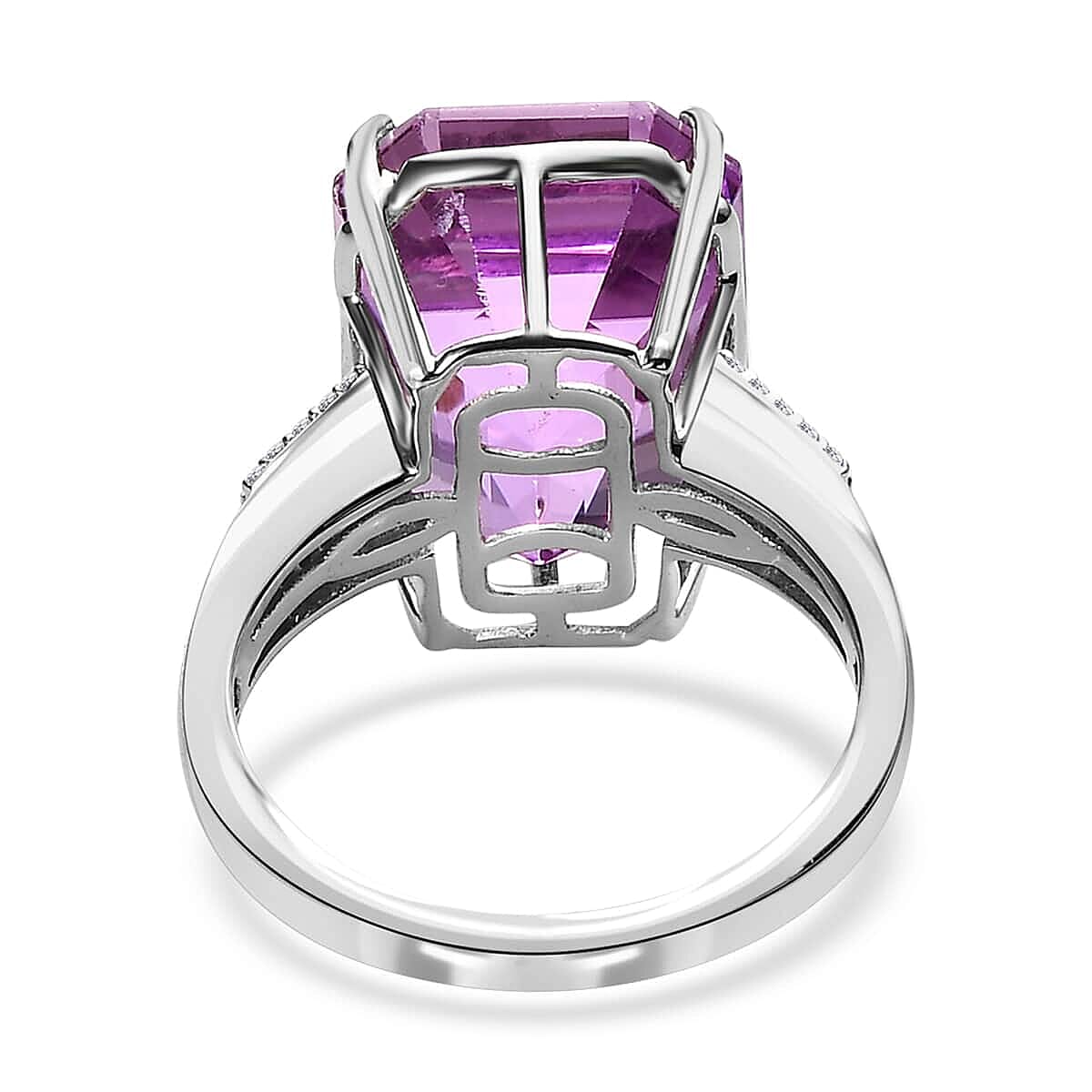 Rhapsody 950 Platinum AAAA Patroke Kunzite and E-F VS Diamond Ring (Size 7.0) 7.65 Grams 10.35 ctw