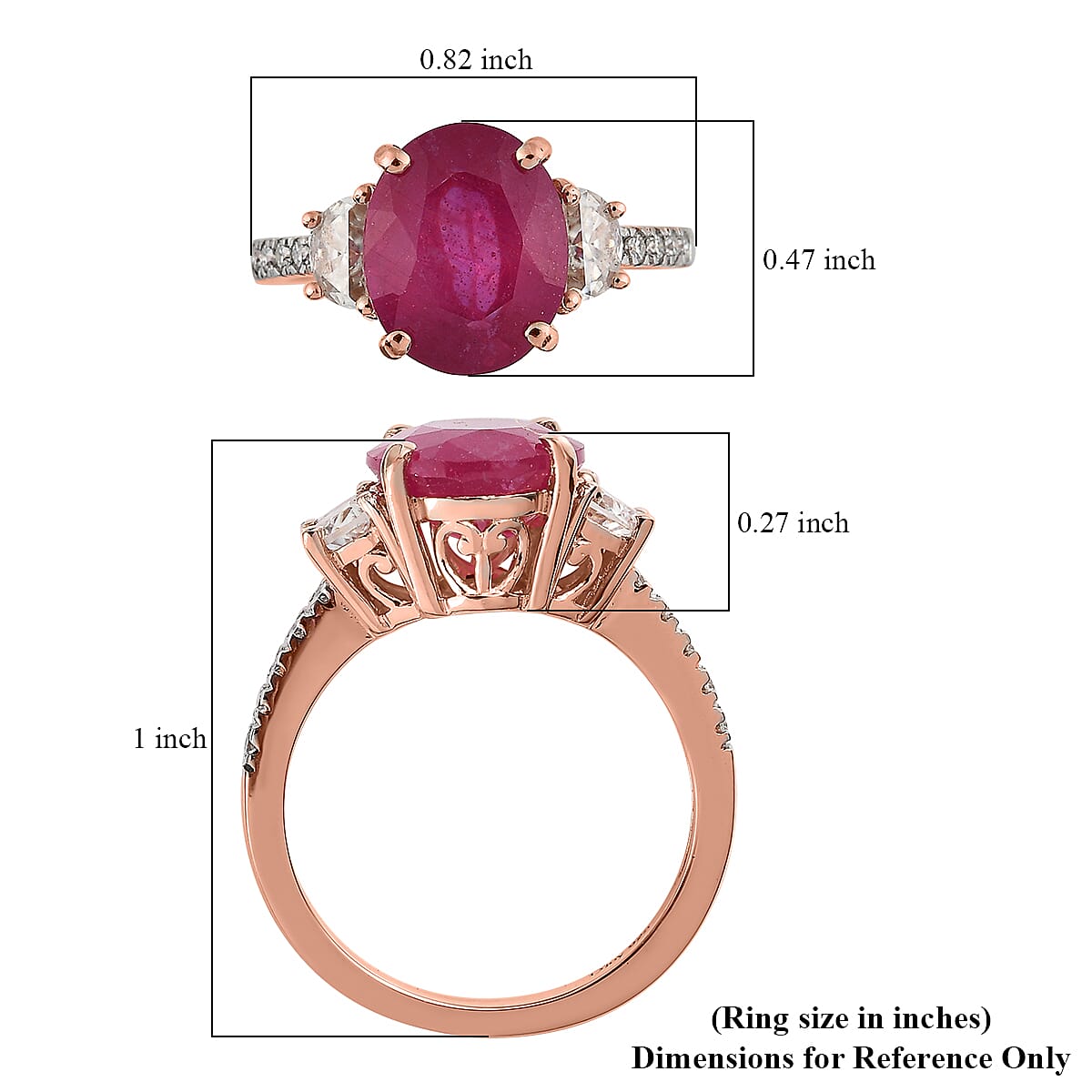 Ilakaka Hot Pink Sapphire (FF) and Moissanite Ring in Vermeil Rose Gold Over Sterling Silver 5.65 ctw image number 5