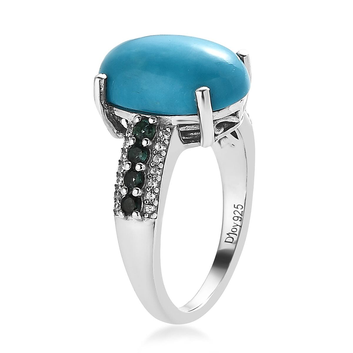 Premium Sleeping Beauty Turquoise and Multi Gemstone Ring in Platinum Over Sterling Silver (Size 10.0) 5.85 ctw image number 3