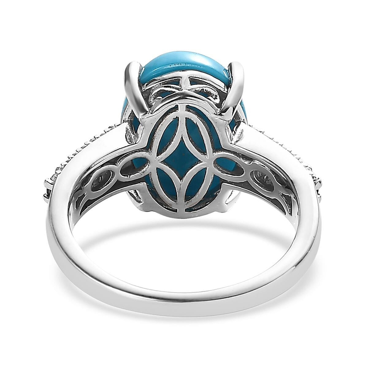 Premium Sleeping Beauty Turquoise and Multi Gemstone Ring in Platinum Over Sterling Silver (Size 10.0) 5.85 ctw image number 4
