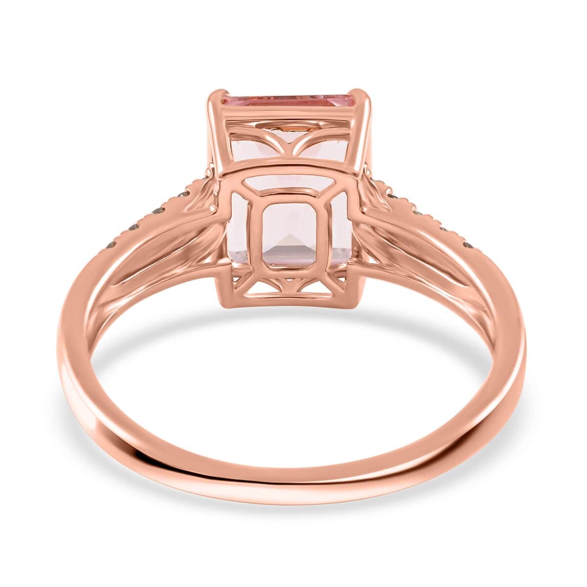 Luxoro AAA Pink Morganite and G-H I2 Diamond 3.15 ctw Ring in 14K Rose Gold (Size 6.0) image number 4