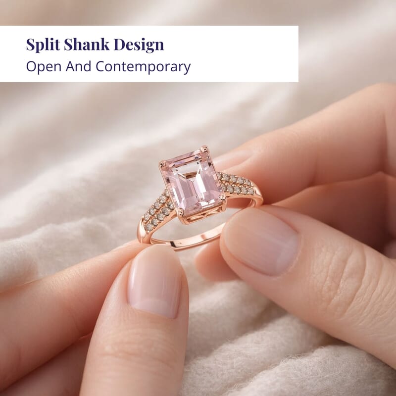 Luxoro AAA Pink Morganite and G-H I2 Diamond 3.15 ctw Ring in 14K Rose Gold (Size 6.0)