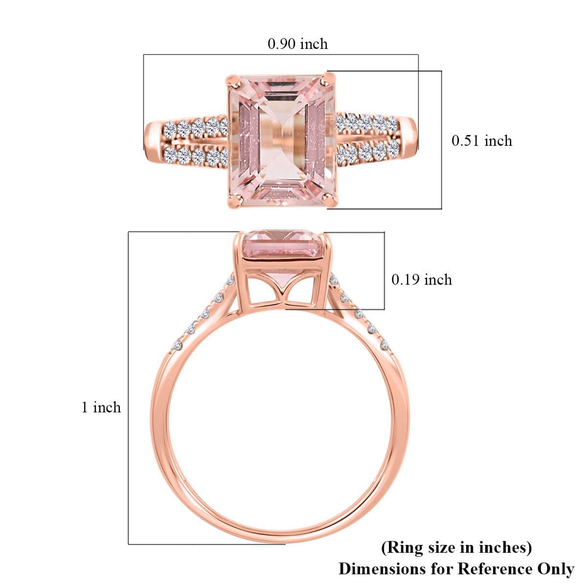 Luxoro AAA Pink Morganite and G-H I2 Diamond 3.15 ctw Ring in 14K Rose Gold (Size 6.0) image number 5