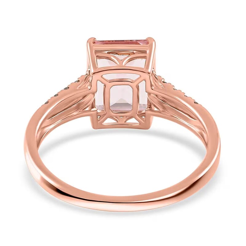 Luxoro AAA Pink Morganite and G-H I2 Diamond 3.15 ctw Ring in 14K Rose Gold (Size 6.0)
