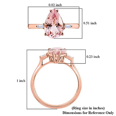 Iliana AAA Pink Morganite and G-H SI Diamond 1.90 ctw Accent Ring, 18K Rose Gold Ring, Wedding Ring, Gold Gift For Her (Size 7.0)