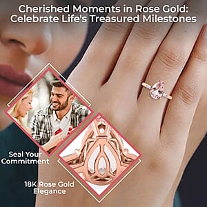 Iliana AAA Pink Morganite and G-H SI Diamond 1.90 ctw Accent Ring, 18K Rose Gold Ring, Wedding Ring, Gold Gift For Her (Size 8.0)