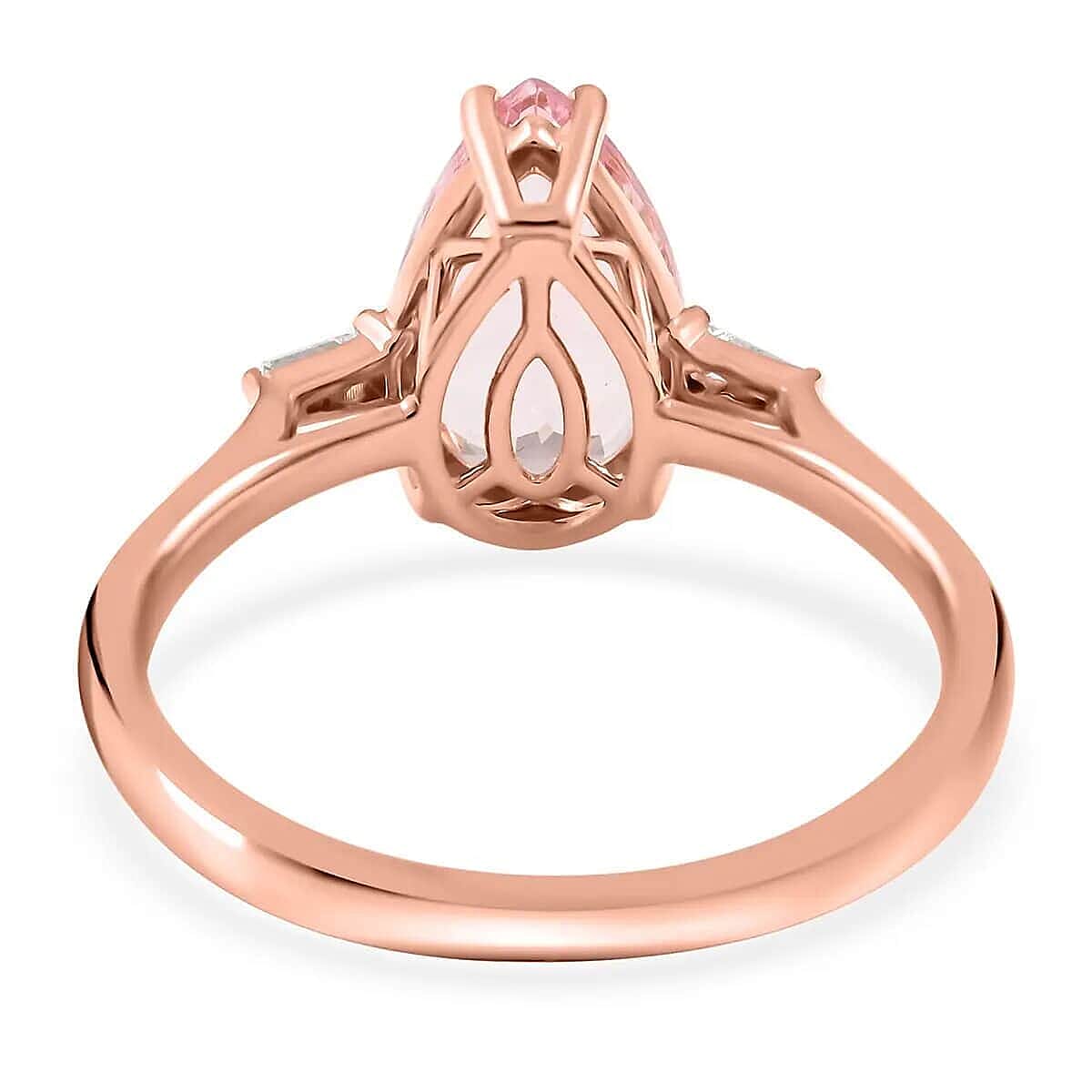 Iliana AAA Pink Morganite and G-H SI Diamond 1.90 ctw Accent Ring, 18K Rose Gold Ring, Wedding Ring, Gold Gift For Her (Size 9.0) image number 4