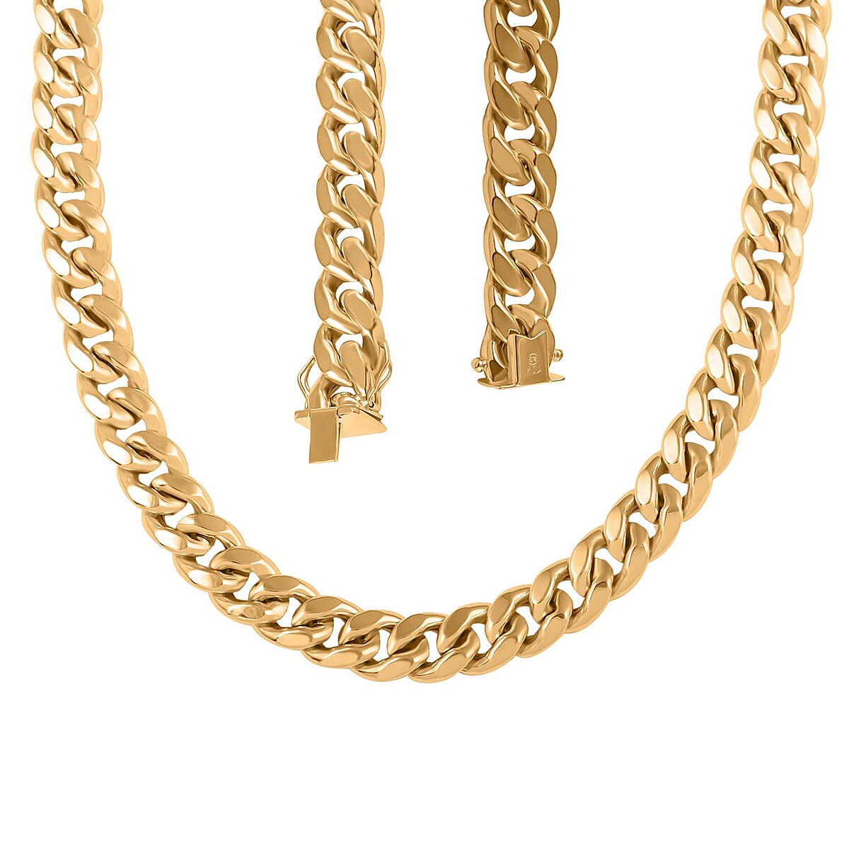 10K Yellow Gold 12.8mm Miami Chain Necklace 22 Inches 84.8 Grams image number 4