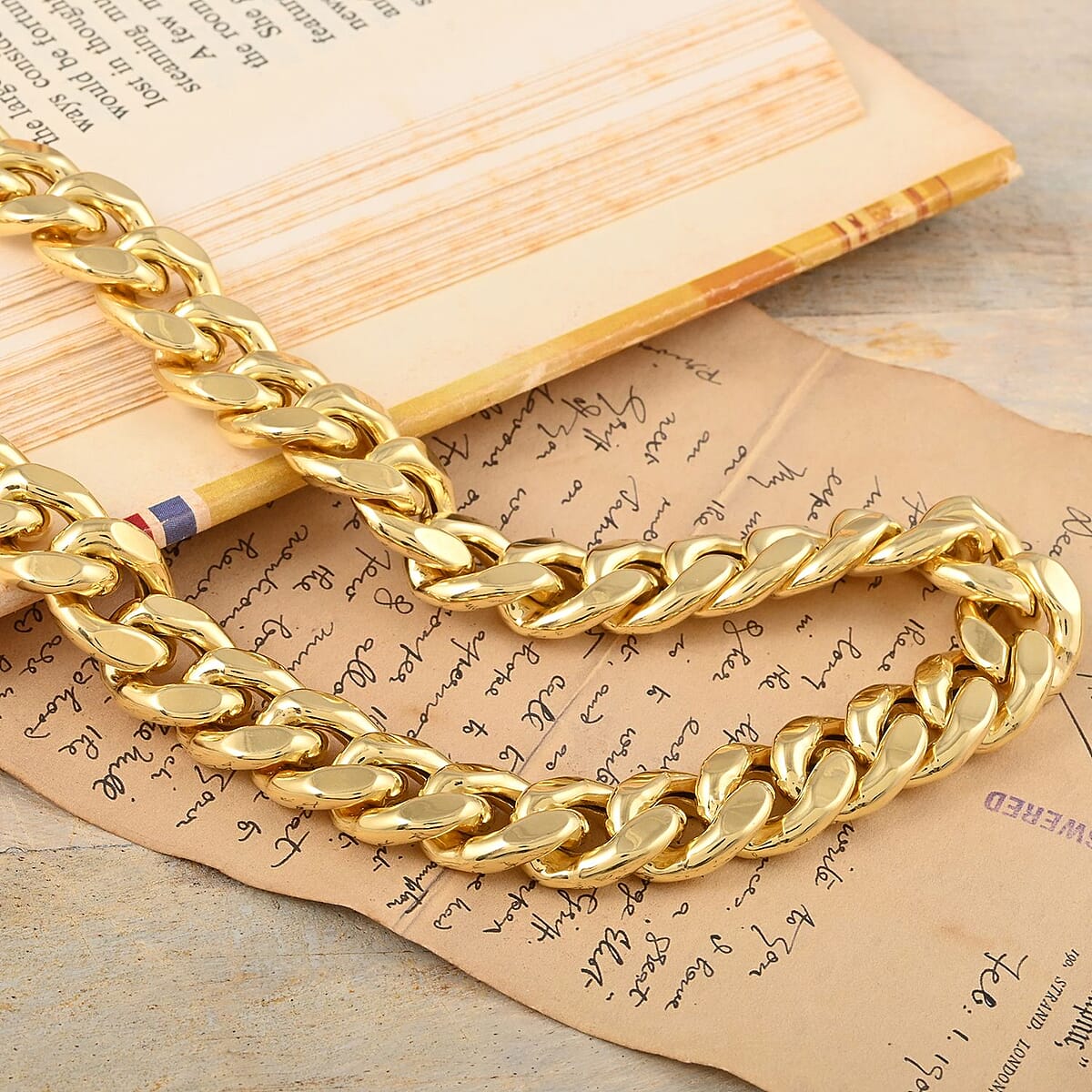 10K Yellow Gold 12.8mm Miami Chain Necklace 20 Inches 77.8 Grams image number 1