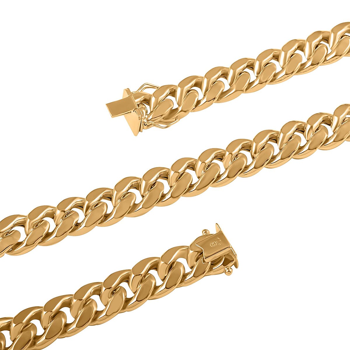 10K Yellow Gold 12.8mm Miami Chain Necklace 20 Inches 77.8 Grams image number 2