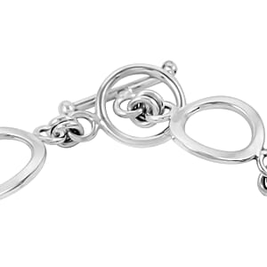 Baltic Amber Toggle Clasp Round Bracelet in Sterling Silver (7.50 In) 9 Grams